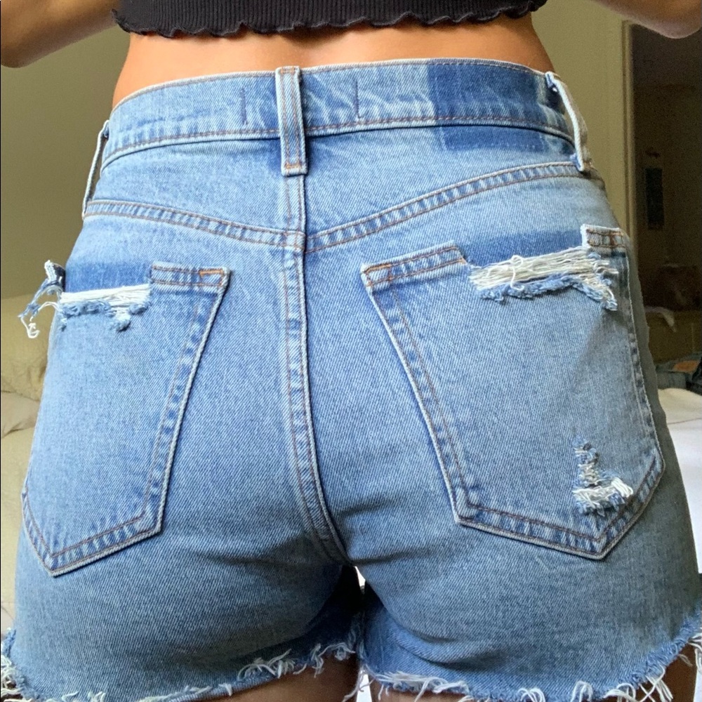 Abercrombie & Fitch High Rise Mom Denim Shorts